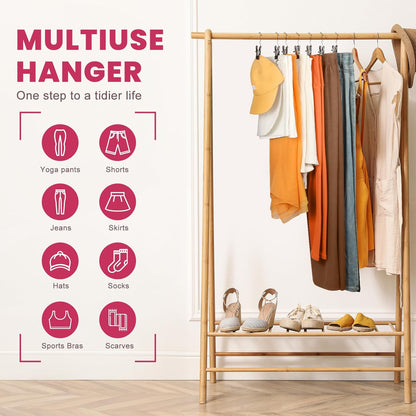 Kalveria® FlexiHang Pro Pants Hangers with Clip, Space Saving Legging Organizer