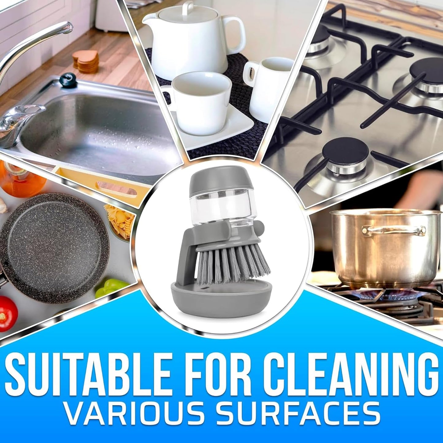 Kalveria® Dish Brush with Soap Dispenser