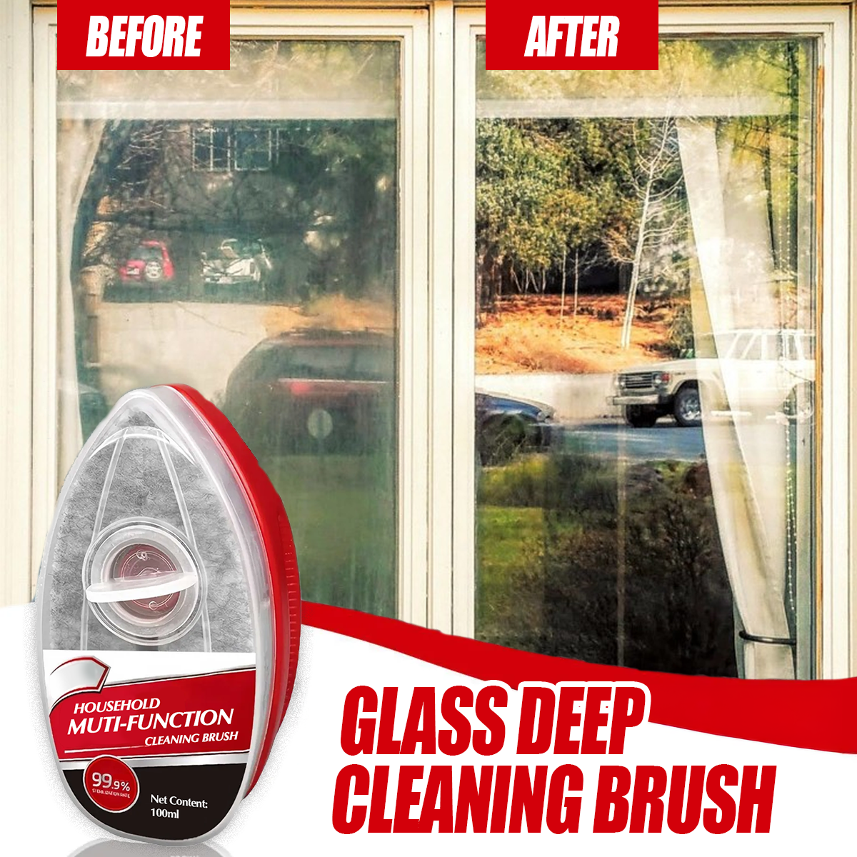 Kalveria® 2-in-1 Integrated Scratch-Free Glass Cleaning Brush