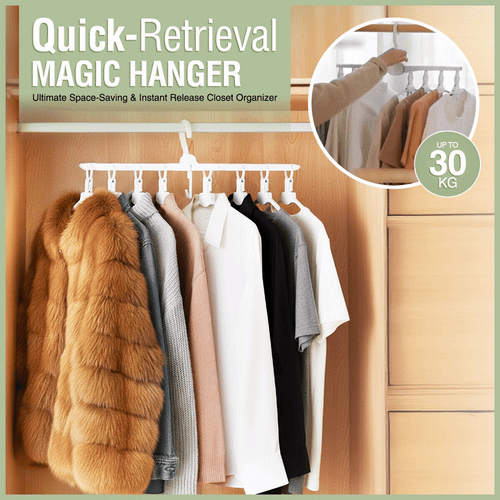 Kalveria® Quick-Retrieval Magic Hanger 👕 Ultimate Space-Saving & Instant Release Organizer