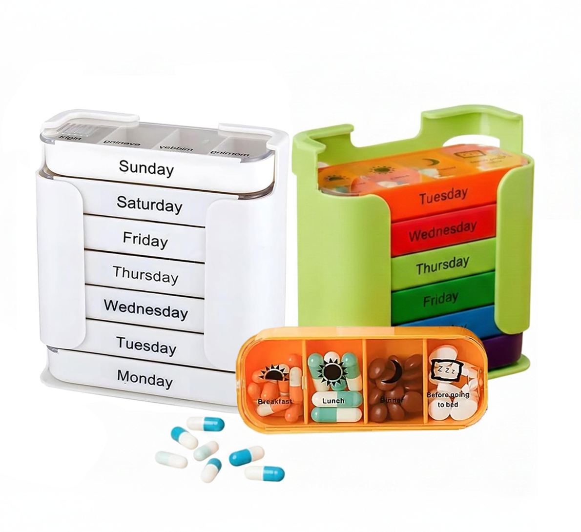 Kalveria® Weekly Daily Medicine Pill Storage Box