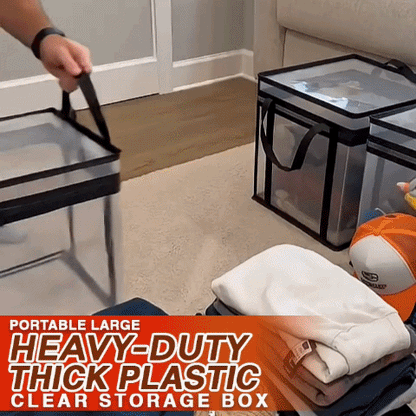 Kalveria® Portable Large Heavy-Duty Thick Plastic Clear Storage Box