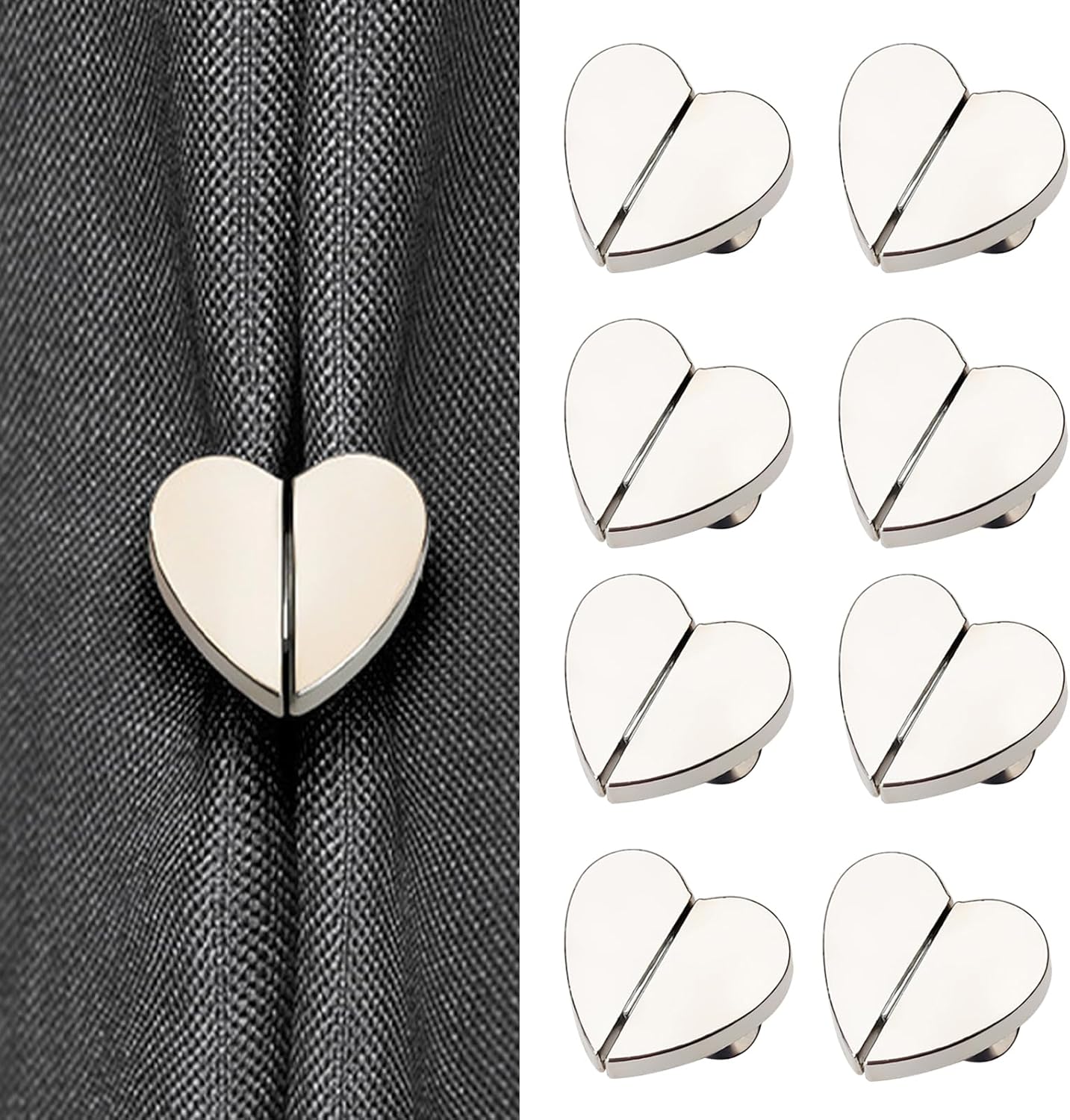 Kalveria® Magnetic Snap Heart-shaped Curtain Buckle