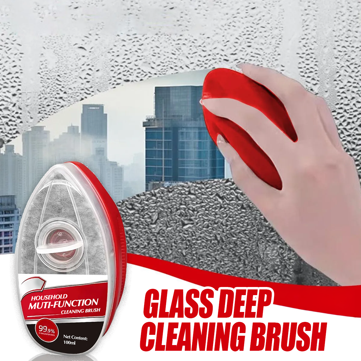Kalveria® 2-in-1 Integrated Scratch-Free Glass Cleaning Brush