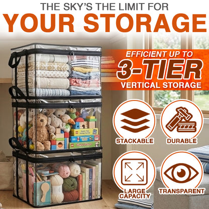 Kalveria® Portable Large Heavy-Duty Thick Plastic Clear Storage Box