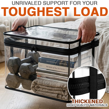 Kalveria® Portable Large Heavy-Duty Thick Plastic Clear Storage Box