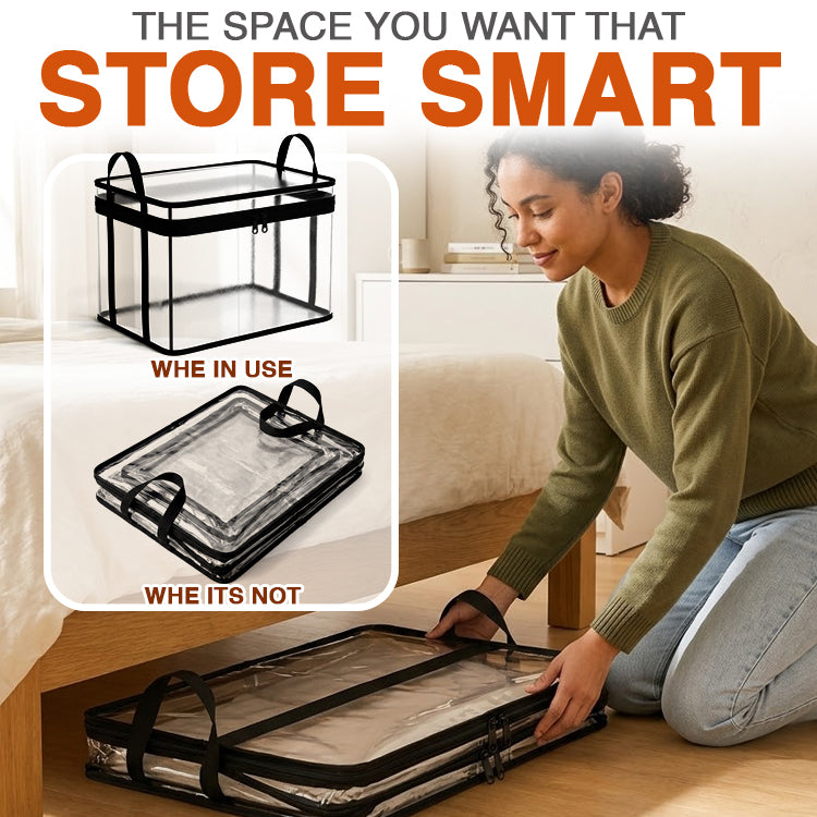 Kalveria® Portable Large Heavy-Duty Thick Plastic Clear Storage Box