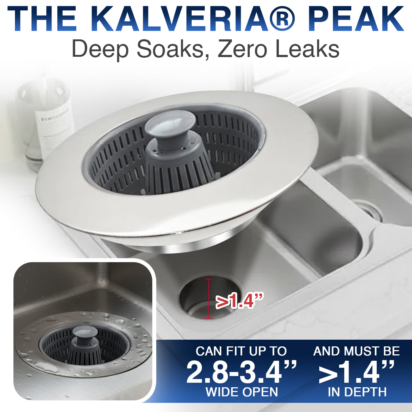 Kalveria® Kitchen Sink Drain Strainer and Stopper 💦