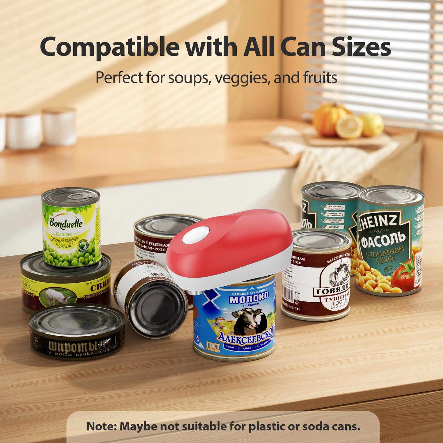 Kalveria® One-Touch Automatic Battery-Operated Hands-Free Can Opener