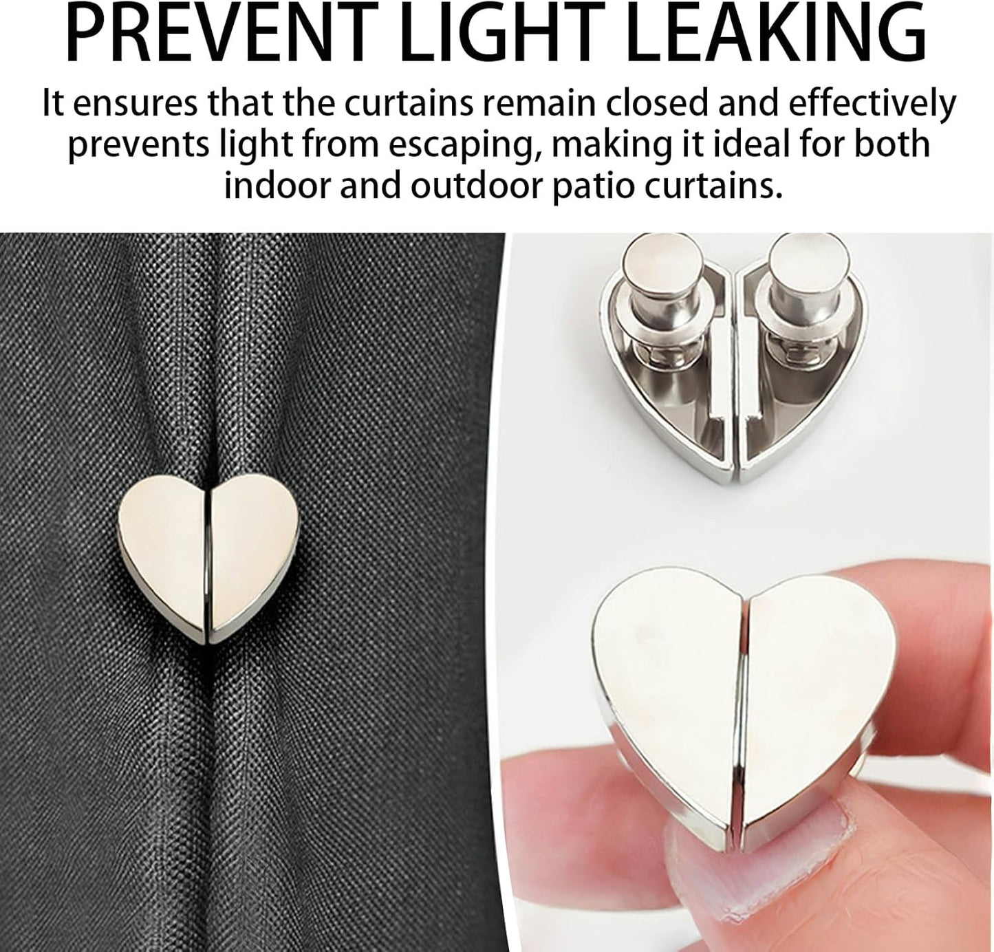 Kalveria® Magnetic Snap Heart-shaped Curtain Buckle