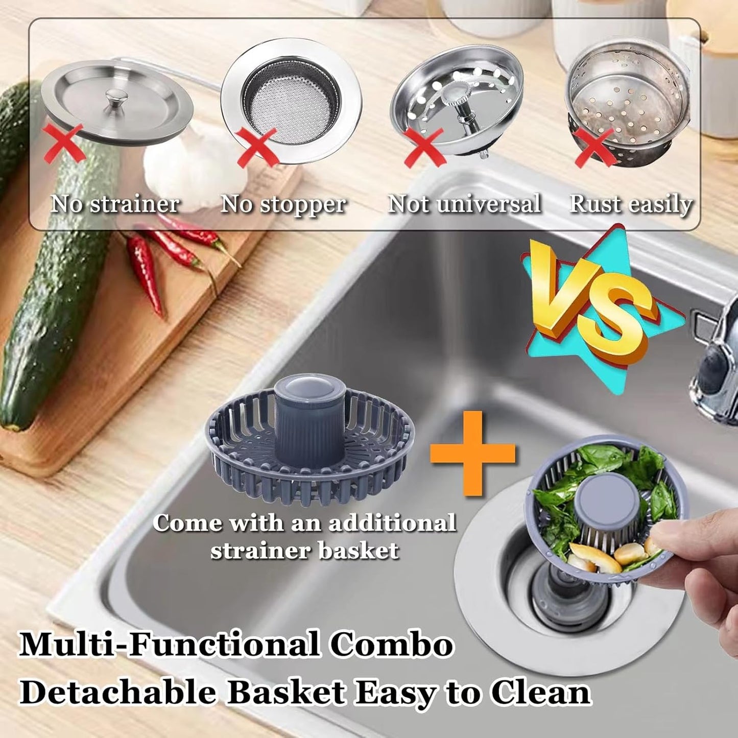 Kalveria® Kitchen Sink Drain Strainer and Stopper