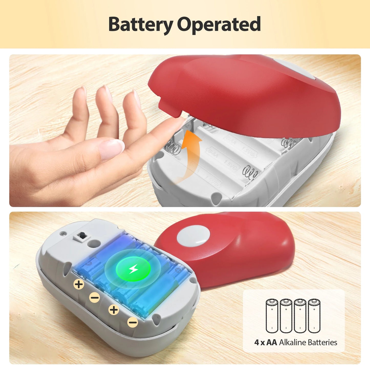 Kalveria® One-Touch Automatic Battery-Operated Hands-Free Can Opener