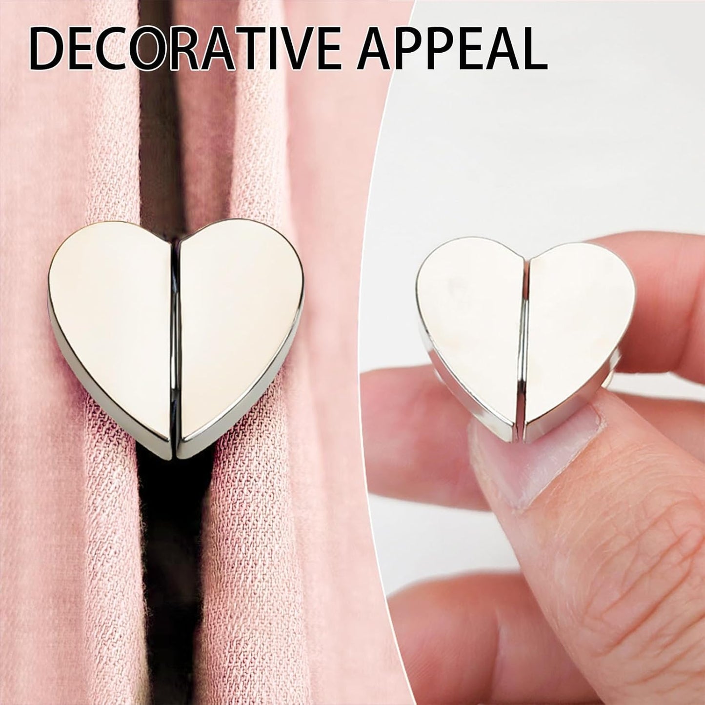 Kalveria® Magnetic Snap Heart-shaped Curtain Buckle