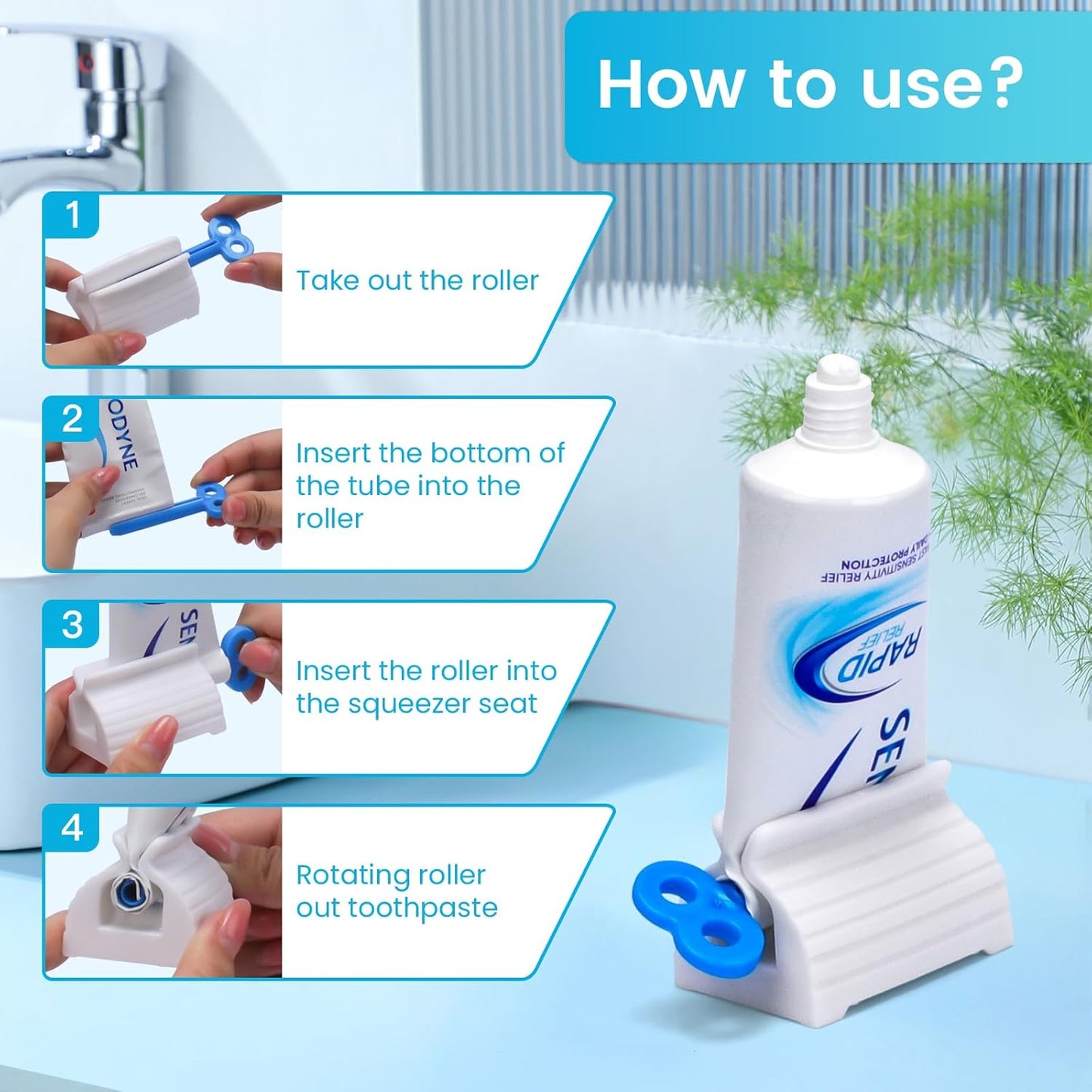 Kalveria® Rolling Tube Toothpaste Squeezer