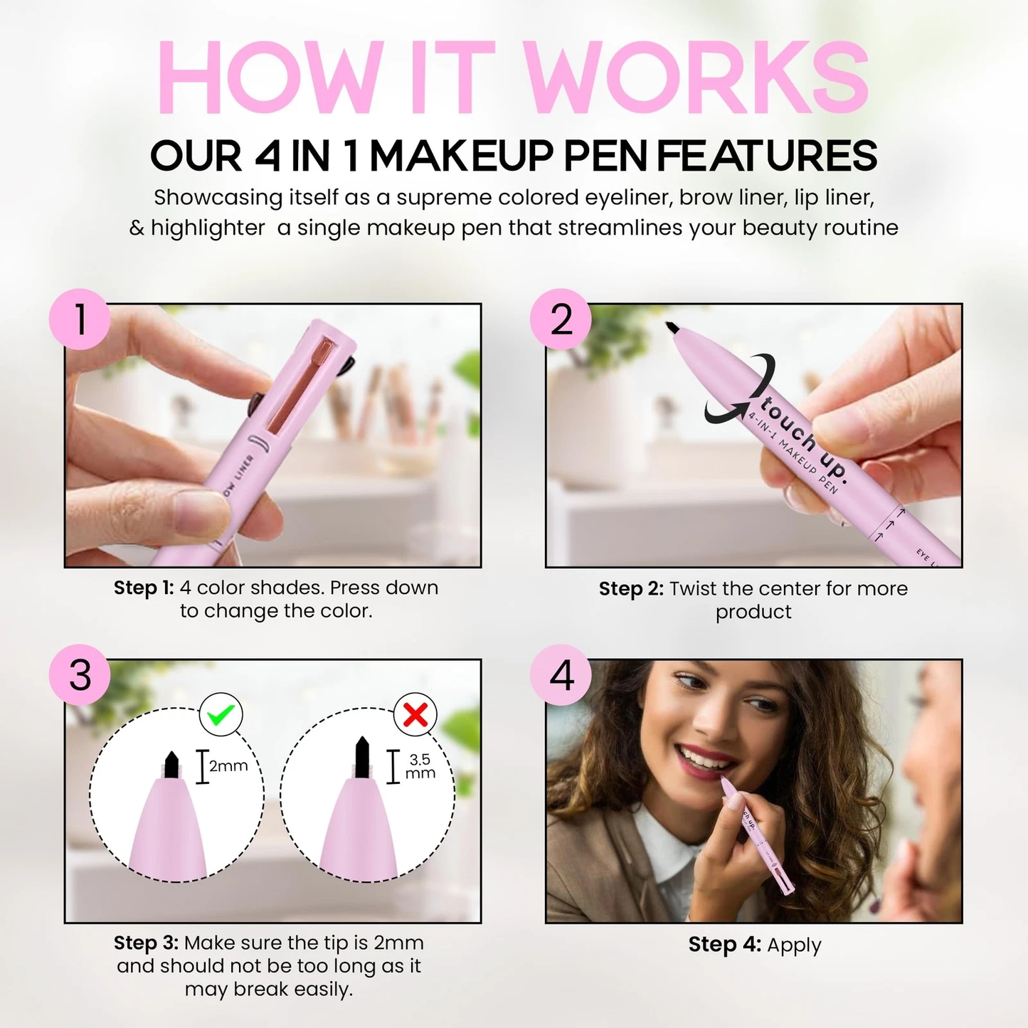 Kalveria® 4 in 1 Waterproof Makeup Pencil