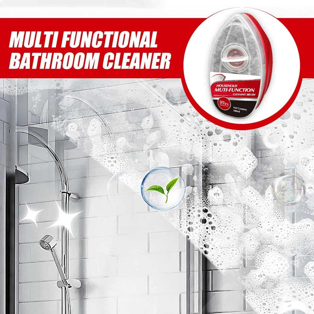 Kalveria® 2-in-1 Integrated Scratch-Free Glass Cleaning Brush