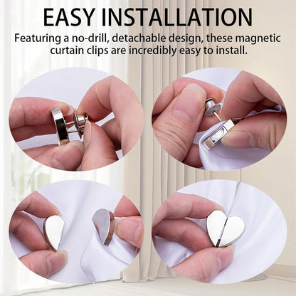 Kalveria® Magnetic Snap Heart-shaped Curtain Buckle