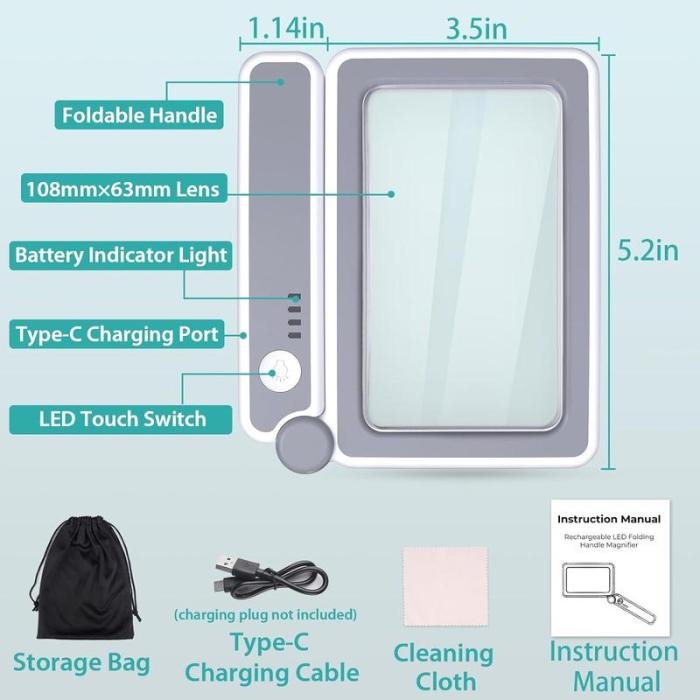 Kalveria® LED Light Book Page Magnifier