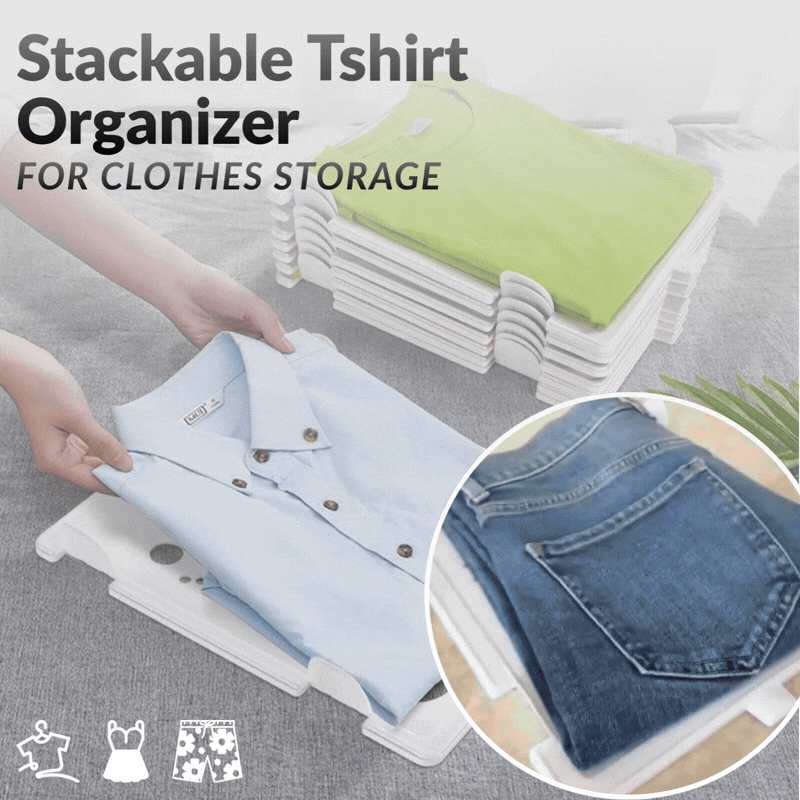 Kalveria® Stackable Tshirt Organizer for Clothes Storage