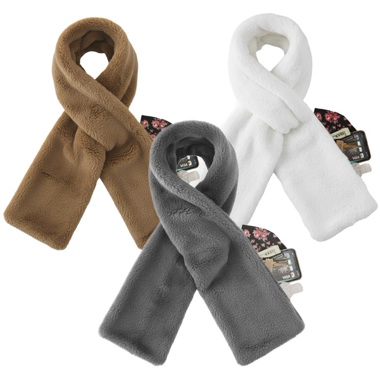 Kalveria® Faux Fur Scarf 𝚠𝚒𝚝𝚑 Secret Zipper Pocket