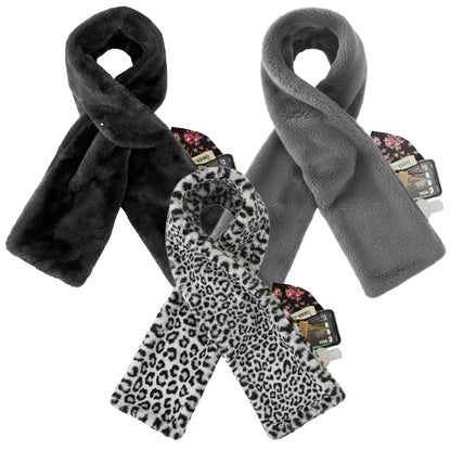 Kalveria® Faux Fur Scarf 𝚠𝚒𝚝𝚑 Secret Zipper Pocket